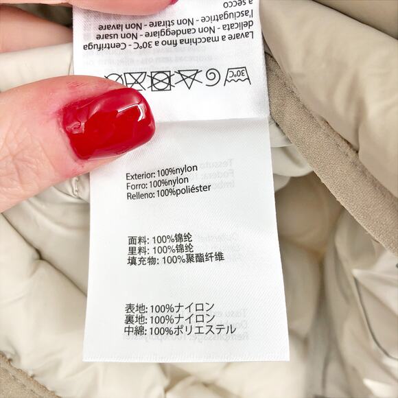 Save the Duck Womens Giga 16 Puffer Vest XXL Dune Beige Full Zip Mock Neck NWT - Picture 8 of 8